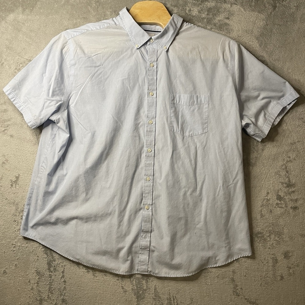 Croft & Barrow Quick Dry Shirt Mens 3XB‎ Big Tall Blue Button Down Short Sleeve